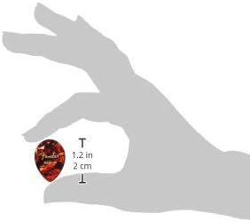 Fender Classic Celluloid Guitar Picks 354 Shape, Guitar Accessories, Tortoise Shell, Medium, 12-Pack