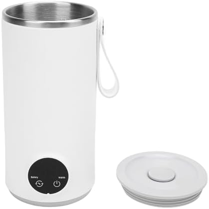 Travel Portable Electric Kettle, 400ML Portable Water Boiler Heated Travel Mug 4 Temperature Control USB Charging Small Water Boiler for Tea Coffee Milk (US Plug AC 100-240V)