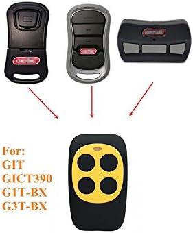 4-Button Universal Gate and Garage Door Fixed Code and Rolling Code Garage Door Remote Control/Remote Keyless Key Multi Frequency 280MHZ-350MHZ/380MHZ-450MHZ/867MHZ-868MHZ (Yellow)