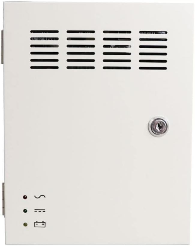 EVERSECU 18 Channel 12V 10Amp DC Metal Boxed Cabinet Regulated UPS Power Supply Unit with Backup Battery Link for Burglar Alarms CCTV Cameras PTZ Access Control (Battery Not Included)