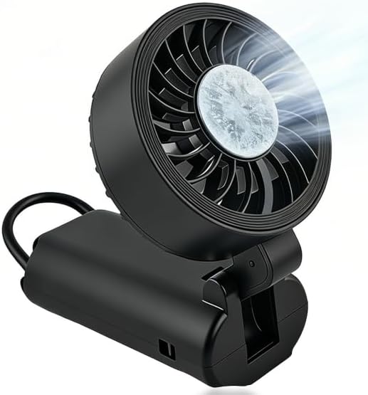 Rolosar 2026 Heavy Duty Portable Waist Fan, Display Electricity in Real Time, 3 Wind Speeds, Hands-Free Wearable Cooler for Construction pj 1