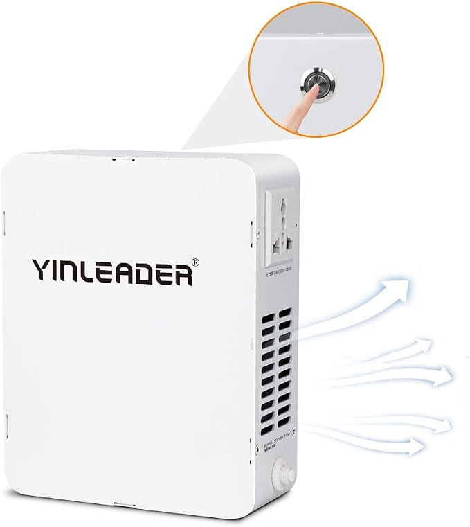 Yinleader 1500W 120V to 220V Voltage Converter Step Up Transformer 110V/120V to 220V/240V for Europe Asia Appliances Used in US(White)