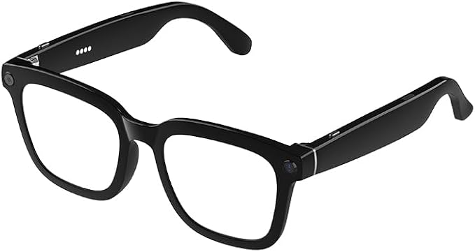 AI smart Camera Glasses: HD 1080P Video Recording and Photo Taking, Translation, Assistant Conversation, Suitable for Outdoor and Indoor, Cycling, Hiking Travel (Transparent Anti-Blue Light)