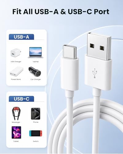 COMFIER Electric Scalp Massager, Waterproof Head Massage & USB Cable 1M,Type C Charger Cord, Charging Cable