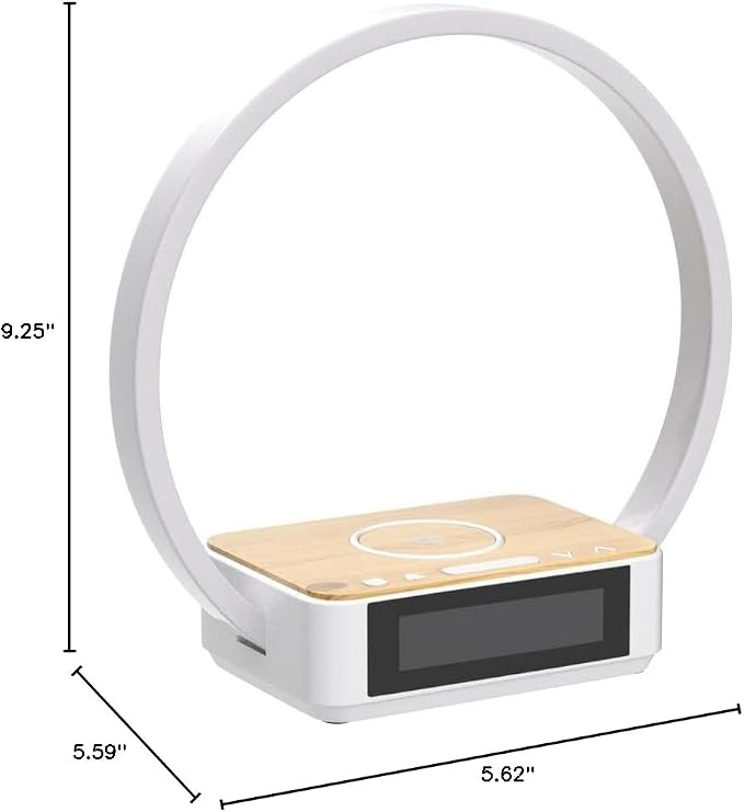 WILIT Bedside Lamp with Alarm Clock,Touch Lamp with Wireless Charger,Nightlight for Bedroom,Sunrise Wake-up Light,3-Grade Dimmable,Birthday Gifts for Her,Women,Men,Mom,Daughter,Girlfriend(Wood Grain)