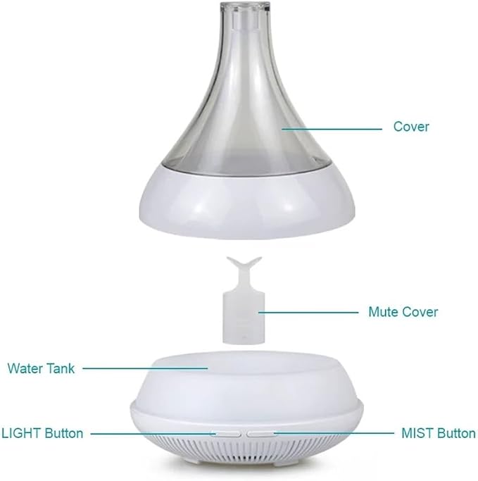 Ebooine Smart Aromatherapy Diffuser & Humidifier – 350ML, App Controlled, Ultrasonic, Quiet, Multi-Color LED