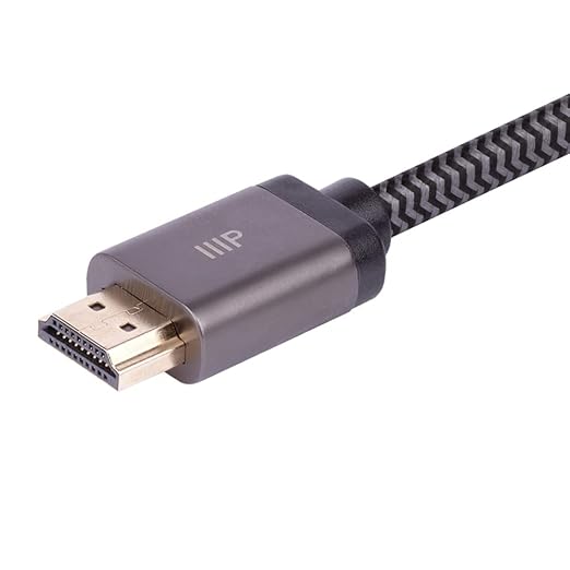 Monoprice HDMI Cable 2.1, 6 Feet, 48Gbps | 8K Certified | Braided | Black | 2-Pack