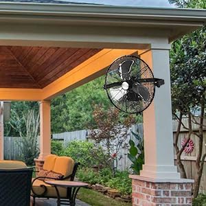 hykolity 5400 CFM 20 in. Outdoor Wall Mount Fan, 3-Speed Industrial Grade High Velocity Outdoor Fans, Waterproof Wall Fan for Patio, Garage, Commercial, and Gazebo - UL Listed