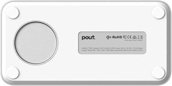 POUT Hands 7 PRO 3-in-1 Foldable Qi2 15W Wireless Charging Stand, Adjustable Angles, Compatible with MagSafe, for iPhone 17–12 Series, AirPods Pro/4/3, Apple Watch Ultra/SE/Series – Platinum White