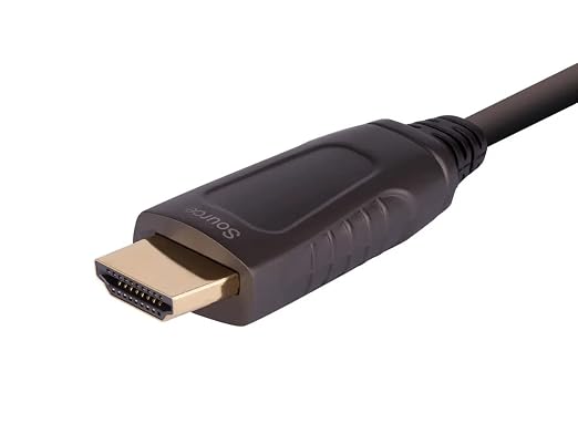 Monoprice 8K Ultra High Speed Fiber Optic Certified HDMI Cable - HDMI 2.1, 8K@60Hz, 4K@120Hz, 48Gbps, HDR, VRR, Active Optical Cable (AOC), 65ft, Black