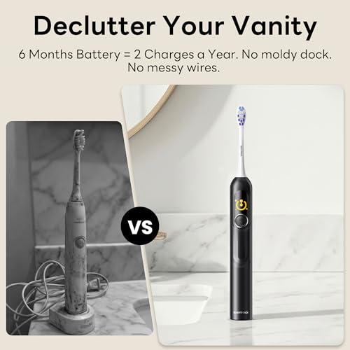 SAKYPRORAL Couple Electric Toothbrush Gift(2 Sets, Blue and Black)