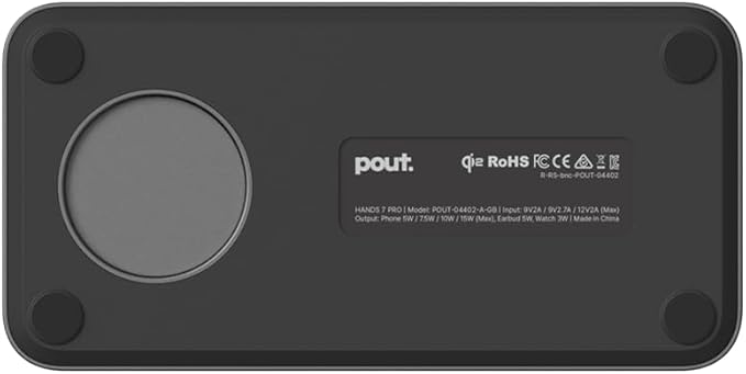 POUT Hands 7 PRO 3-in-1 Foldable Qi2 15W Wireless Charging Stand, Adjustable Angles, Compatible with MagSafe, for iPhone 17–12 Series, AirPods Pro/4/3, Apple Watch Ultra/SE/Series – Graphite Black