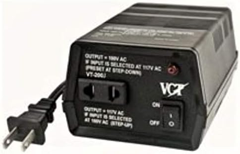 VCT VT-200J Japanese Step Up / Down Voltage Transformer Converts Japan 100 Volts To 110V OR 110V to 100 Volt - 200 Watt,Black