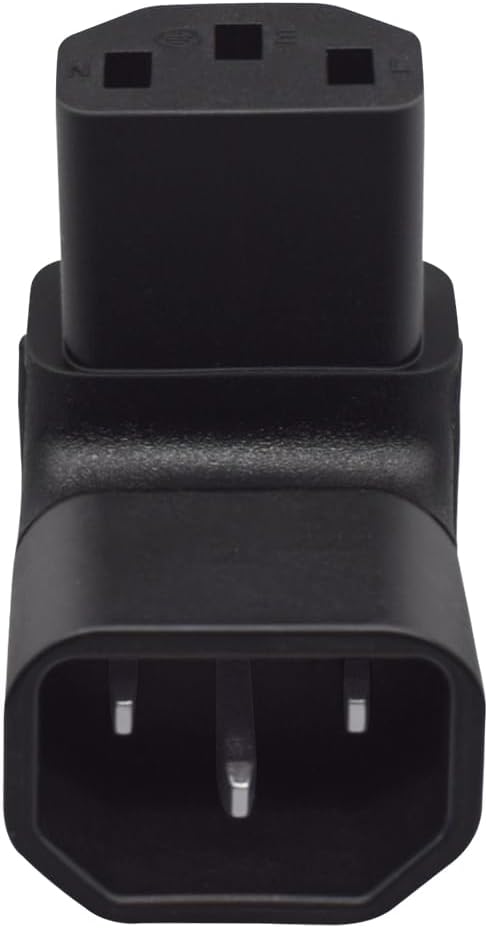 (10Packs C14 to C13 Power Adapter IEC 320 Male C14 to C13 Down Direction Right Angled 90 Degree IEC Female Power Extension Adapter Wall-Mounted LCD TV