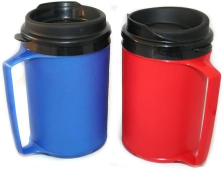2 ThermoServ Insulated Coffee Mugs 12 oz (1) Blue & (1) Red