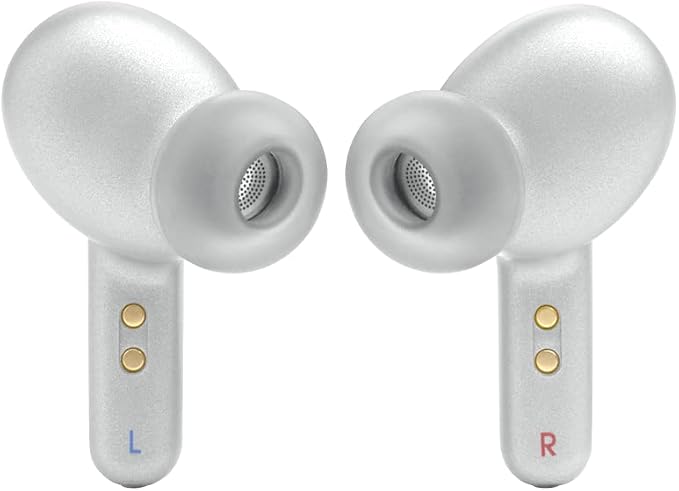 JBL Live Pro 2 - True Wireless Noise Cancelling Earbuds, up to 40 Hours of Playback with Wireless Charging, 6 mics for Perfect Calls, Touch & Voice Control, IPX5 Water Resistant (Silver)