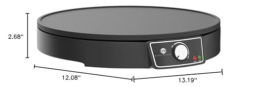 Crepe Maker Machine (Easy to Use), Pancake Griddle – Nonstick 12” Electric Griddle – Pancake Maker, Batter Spreader, Wooden Spatula – Crepe Pan for Crepes Roti, Tortilla, Blintzes – Portable, Compact