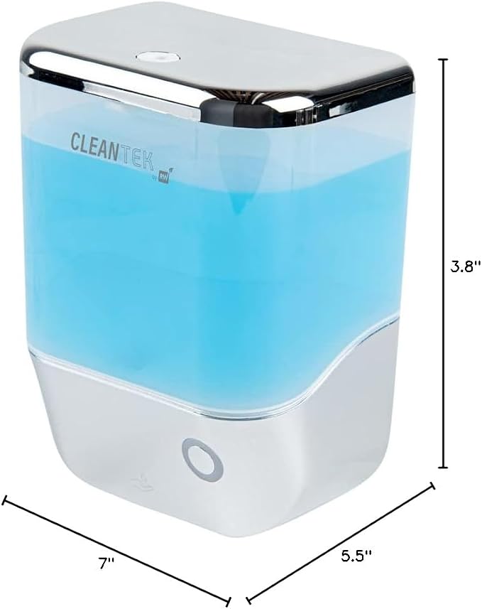 Restaurantware Clean Tek Professional 34 Ounce Automated Soap Dispenser 1 Touchless Wall-Mountable Soap Dispenser - With Security Key Silver Plastic Soap Dispenser Transparent For Liquid Soap