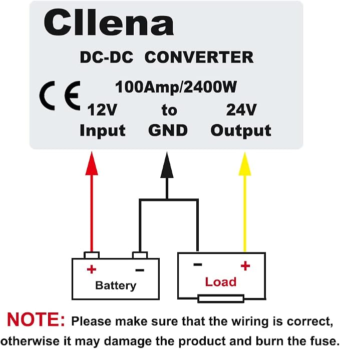 DC/DC 12V to 24V Boost Converter 100A 2400W Step Up Voltage Regulator Power Supply Voltage Transformer (Input 10V-16V)