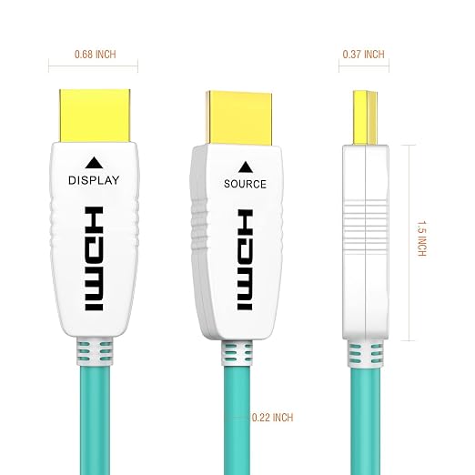 RUIPRO 8K Fiber Optic HDMI Cable 65 Feet 48Gbps 8K60Hz 4K120Hz Dynamic HDR eARC HDCP2.2/2.3 for RTX4080/4090/3080/3090, Xbox S/X, PS5/4, AVR, Projector, LG/Samsung/Sony TV