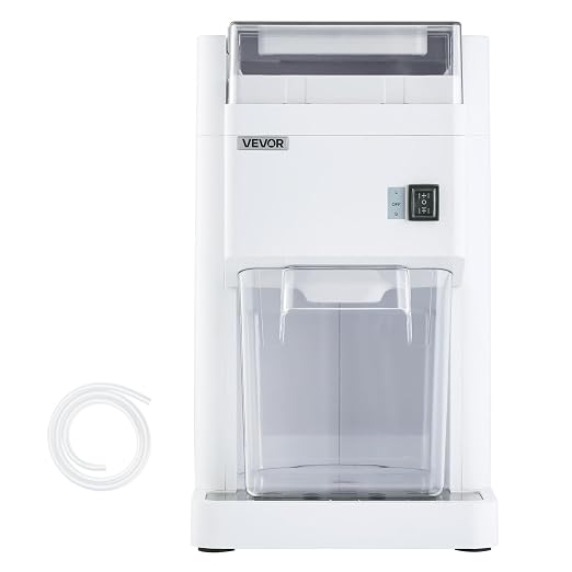 VEVOR Commercial Ice Shaver Machine, 1.91QT /1.8L Large Electric Ice Cube Crusher Shaved Maker with 300W Premium Motor, Stainless Steel Blades, for Bar Mixing Seafood Preservation Home Party, White