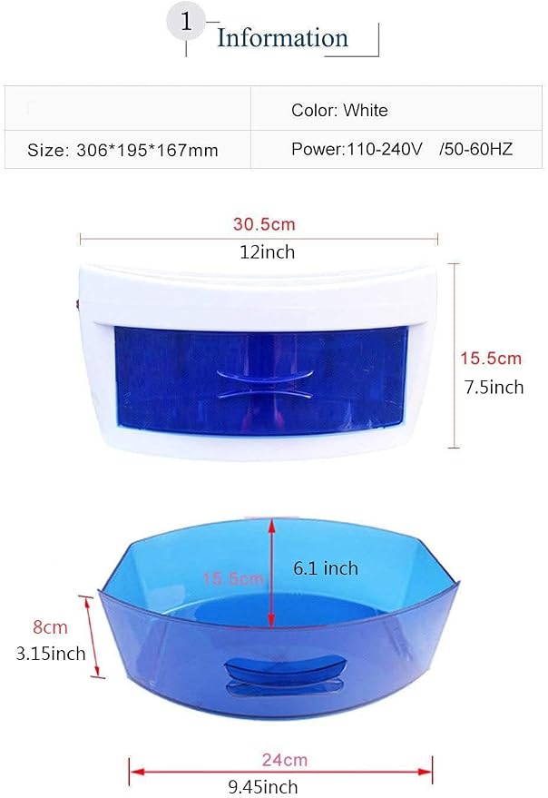 UV Sterilizer Disinfection Cabinet Ozone Disinfect for Nail Tools Nail Art Equipment Tool Manicure Portable Nail Disinfection Box Hairdressing Tool,Multipurpose for Health & Household