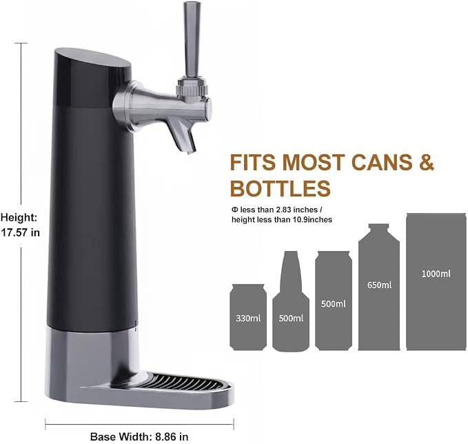 Draft Beer Dispenser System,Hombrew Beer Kegerator,Draft Pour and Ultra Fine Foam Covering Top, Portable Home Dispenser System,Mini Kegerator Suitable for Can and Bottles,Birthday Gift for Men,Husband