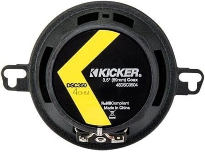 KICKER DSC350 3.5-Inch (89mm) Coaxial Speakers, 4-Ohm (Pair)
