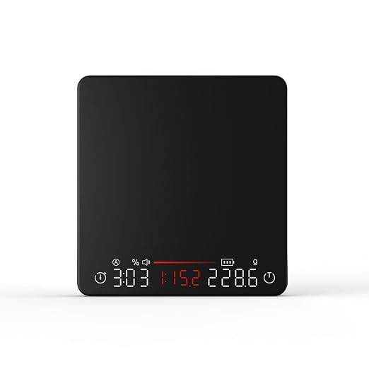 Coffee Scale, Espresso Scale, Weigh Digital Kitchen Scale with Timer, 2kg/0.1g Rechargeable Scale, Ratios & Flow Rate Display, Barista-Grade for Pour-Over, Espresso, French Press – Black