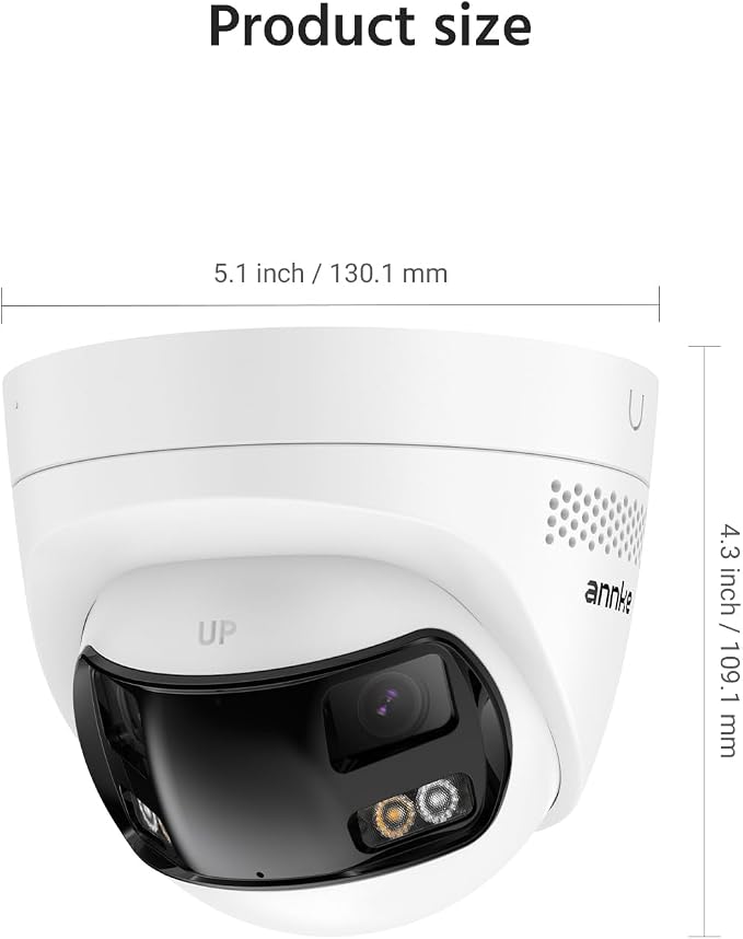 ANNKE FCD600 PoE Security Camera Outdoor with Dual-Lens 180° Filed of View, 6MP IP Surveillance Camera Support Color Night Vision, Person/Vehicle Detection, Two-Way Talk, Built-in SD Card Slot