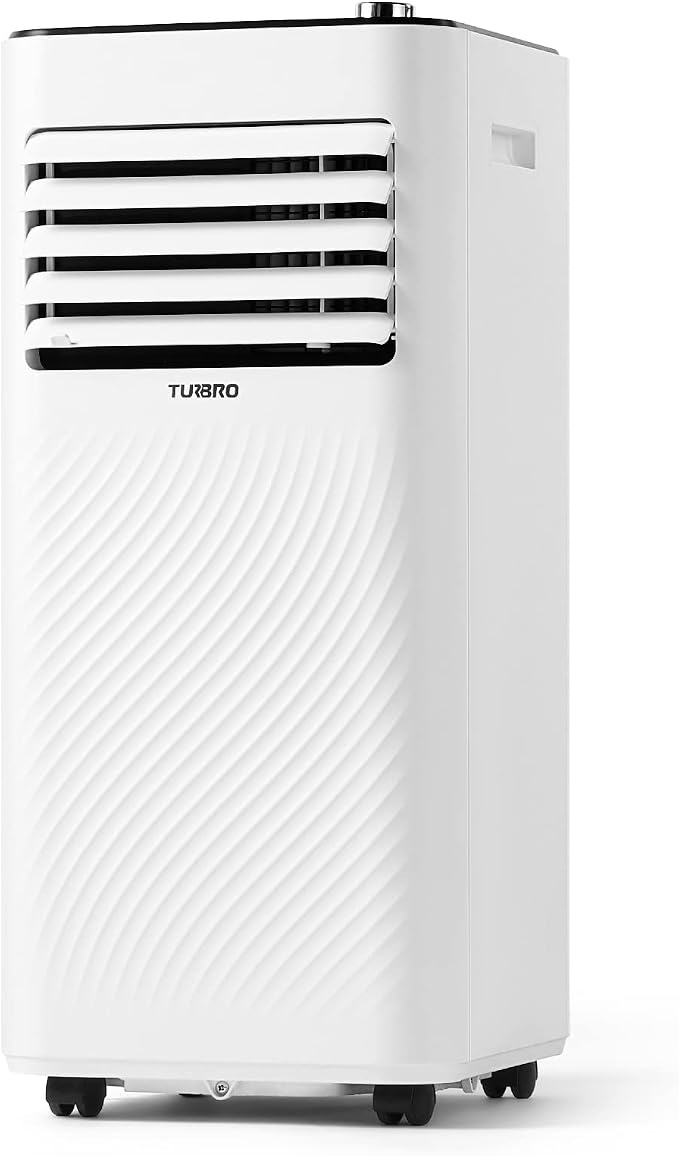 TURBRO Finnmark 8,000 BTU Portable Air Conditioner, Dehumidifier and Fan, 3-in-1 Floor AC Unit for Rooms up to 300 Sq Ft, Sleep Mode, Timer, Remote Included (5,000 BTU SACC)