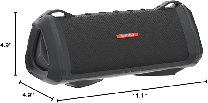 AIWA Exos-3 Waterproof Bluetooth Speaker, 60W Peak Power, 20-Hour Playtime, Stereo Sound, USB-C Charging, IPX7 Waterproof, Wireless Pairing, Perfect for Outdoor Adventures
