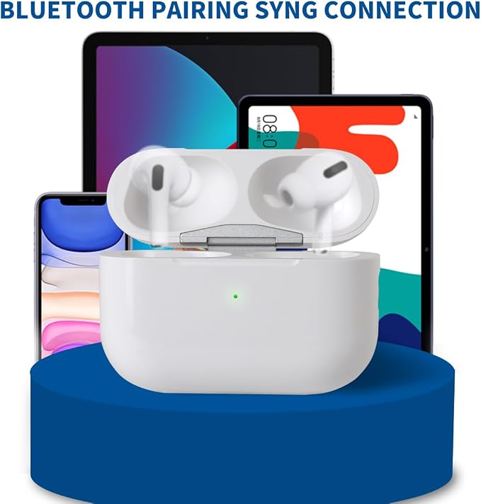 Replacement Charging Case for AirPods Pro, Wireless Charging, 1st and 2nd Generation (White)