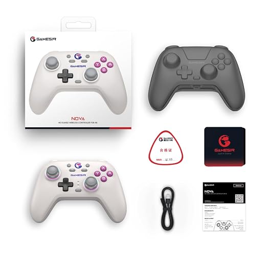 GameSir Nova Wireless Controller, Hall Effect Sticks, Dual RGB Circles, 1200mAh Battery, for Switch, PC, iOS, Android (Retro White)
