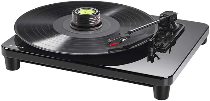 Viborg LP628B Record Weight Stabilizer, Turntable Level and Strobe Scale All-in-one, 280G LP Disc Stabilizer Vinyl Clamp for Phonograph (60Hz, Black)