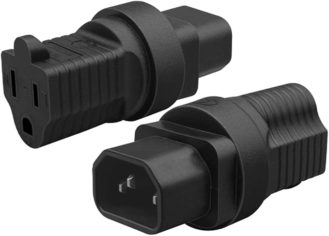 (10Packs C14 to NEMA 5-15R AC Power Adapter,PDU Cabinet/UPS Server Plug 3 pin C14 Male to American Standard Female 3 Hole Power Adapter Socket