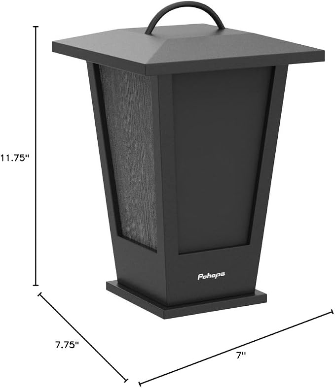 pohopa Bluetooth Speakers Waterproof, 2 Packs True Wireless Stereo Sound 20W Dual Pairing Lantern Indoor Outdoor Speakers with 20 Piece LED Lights, Rich Bass, Pinao Black