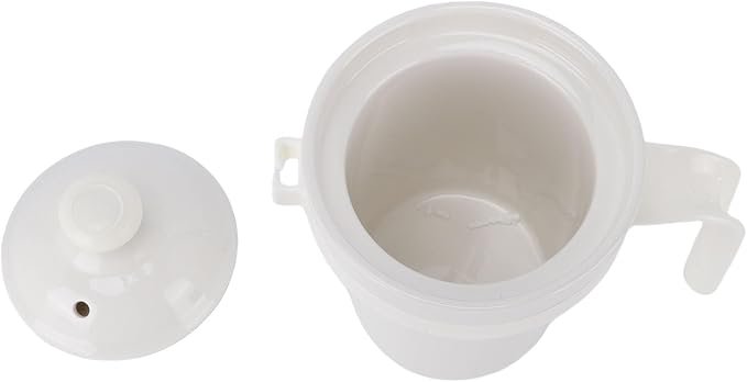 Asixxsix Electric Stew Cup, 500ml Portable Ceramic Soup Pot with Spoon, for Office Dormitory Apartment, 70W Low Power Consumption, One Key Control, for Porridge Soup Noodle Tea