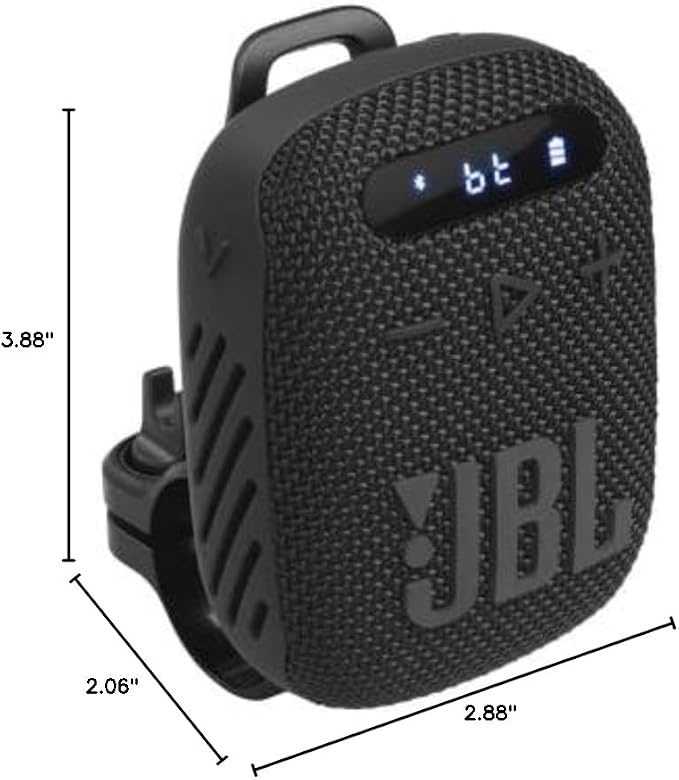 JBL Wind 3 FM Bluetooth Handlebar Speaker, Black