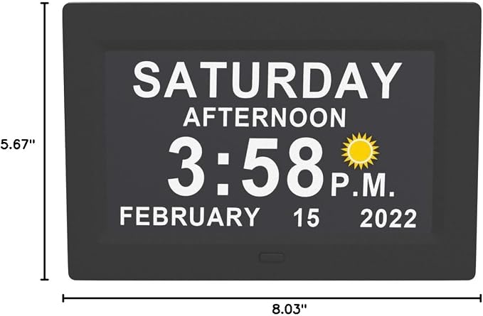 ใUpgradedใ27 Alarms Digital Talking Clock with Day and Date, Custom Reminders, 1280*800p HD Dsiplay, 10-Levels Dimmer, Auto DST, Sleep Trainer for Elderly Dementia, Voice-Talking with Remote