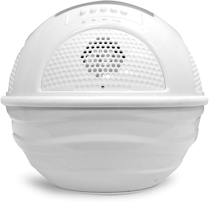 Pyle Portable Waterproof Floating Pool Speaker - Outdoor Wireless Bluetooth Compatible Rechargeable Battery Powered Shower loud Speaker System - USB Charger - iPod Android iPhone PWR90DWT (White)