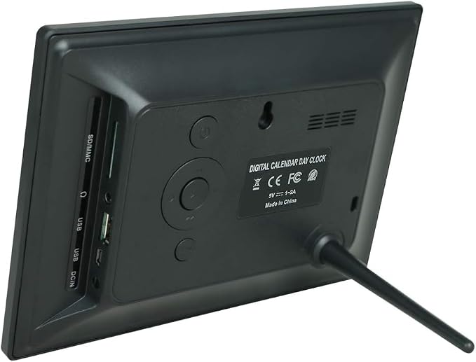TMC 7 Inch Digital Clock with Day and Date for Elderly - 12 Alarm Options, Auto-Dim, Age Seniors,Elderly, Alzheimer