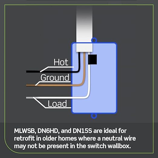 Leviton No-Neutral Decora Smart Switch, Requires MLWSB Wi-Fi Bridge to Work with My Leviton, Alexa, Google Assistant, Apple Home/Siri & Wire-Free 3-Way DN15S-1RW, White (Pack of 2)
