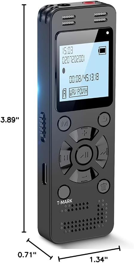 128GB Digital Voice Recorder for Lectures Meetings - EVIDA 9296 Hours Voice Activated Recording Device Audio Recorder with Playback,Password