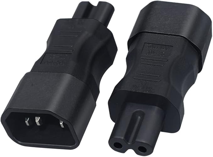 (10Packs IEC 320 C14 to C7 Power Adapter,10A-125V for America, 2.5A-250V for Europe, Male to Female Plug Adapters Standard AC Power Cord for PDU UPS