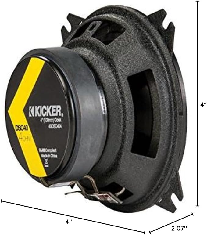 KICKER DSC40 4-Inch (100mm) Coaxial Speakers, 4-Ohm (Pair)