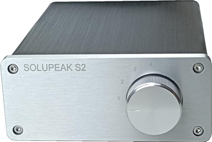4 Way Stereo RCA Audio Switch Input Signal Source Switcher 4 input 1 output splitter Passive Selector box (Silver) S2