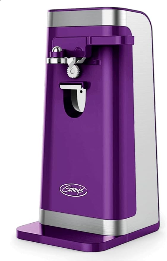Montgomery Ward Ginny's Purple Punch 50W Electric Can Opener with Stainless Steel Blade and Knife Sharpener (Purple Punch)