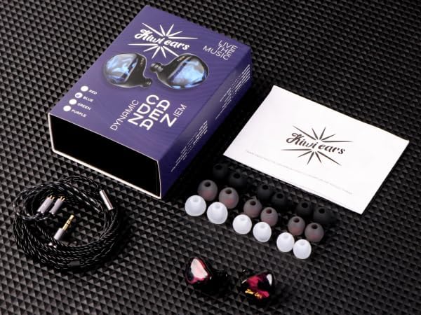 Linsoul Kiwi Ears Cadenza 10mm Beryllium Dynamic Driver IEM 3D Printed with Detachable Interchangeable Plug 0.78 2pin 3.5mm IEM Cable for Musician Audiophile (Purple)