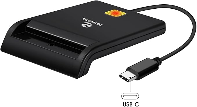ZOWEETEK Type C CAC Reader, Smart CAC Card Reader USB C for DOD Military Common Access CAC, Compatible with Windows, Mac OS